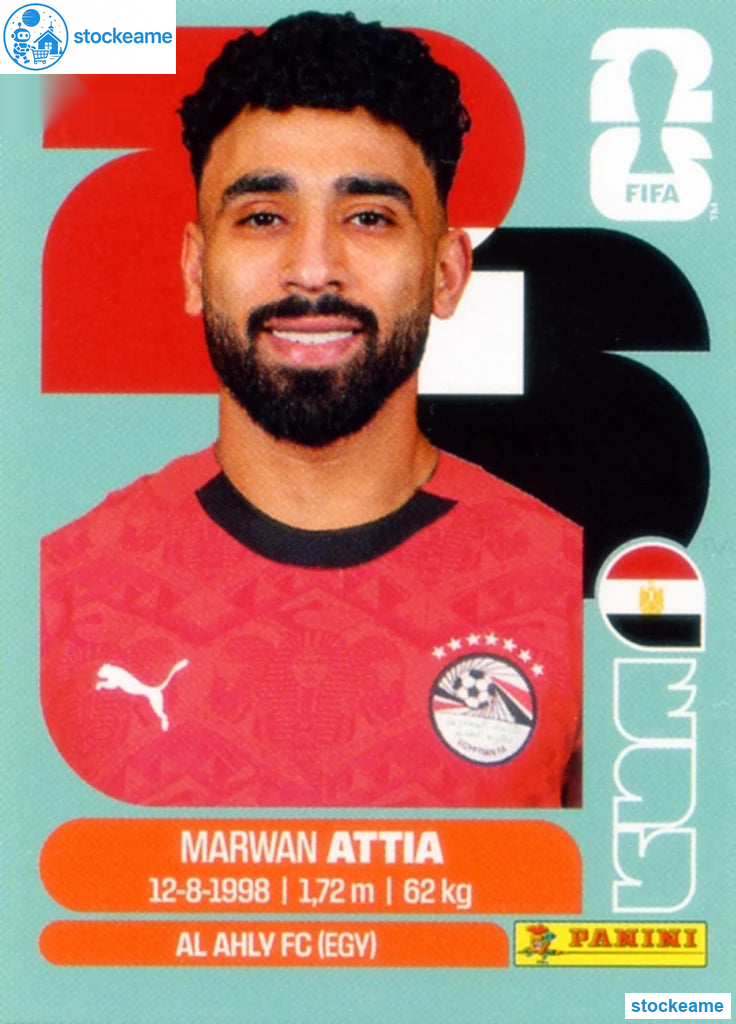 EGY010 - Marwan Attia | Egypt | Panini World Cup 2026 Base Sticker - Image 2
