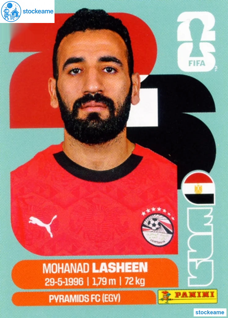 EGY014 - Mohamed Lasheen | Egypt | Panini World Cup 2026 Base Sticker - Image 2