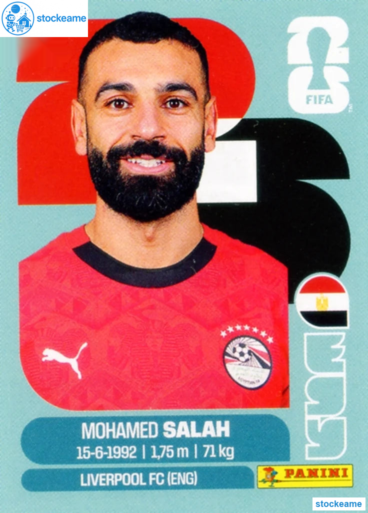 EGY017 - Mohamed Salah | Egypt | Panini World Cup 2026 Base Sticker - Image 2