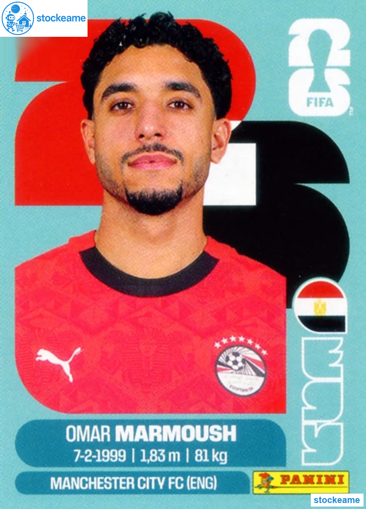 EGY020 - Omar Marmoush | Egypt | Panini World Cup 2026 Base Sticker - Image 2