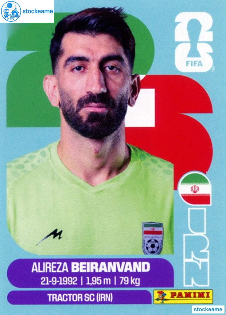 IRN002 - Alirez Beiranvand | Iran | Panini World Cup 2026 Base Sticker - Image 2