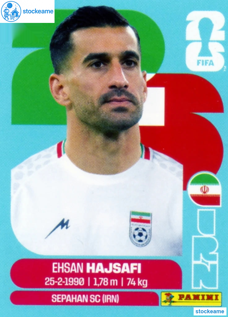 IRN004 - Ehsan Hajsafi | Iran | Panini World Cup 2026 Base Sticker - Image 2