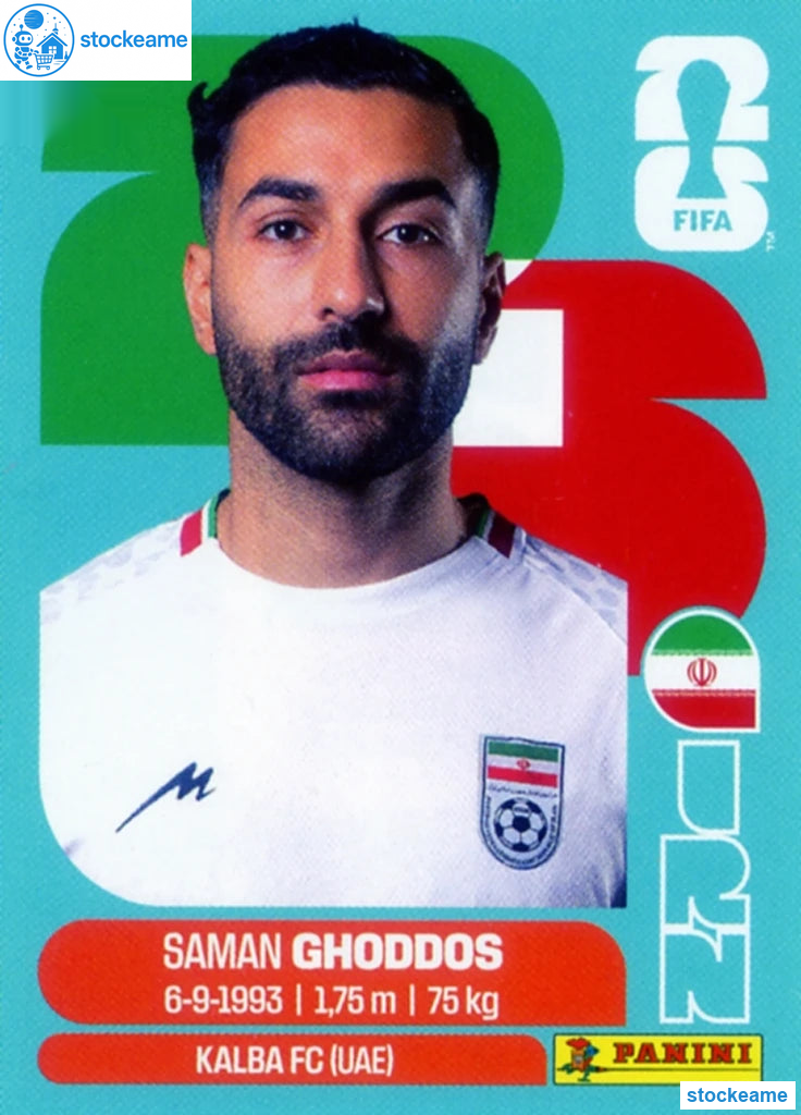 IRN012 - Saman Ghoddos | Iran | Panini World Cup 2026 Base Sticker - Image 2