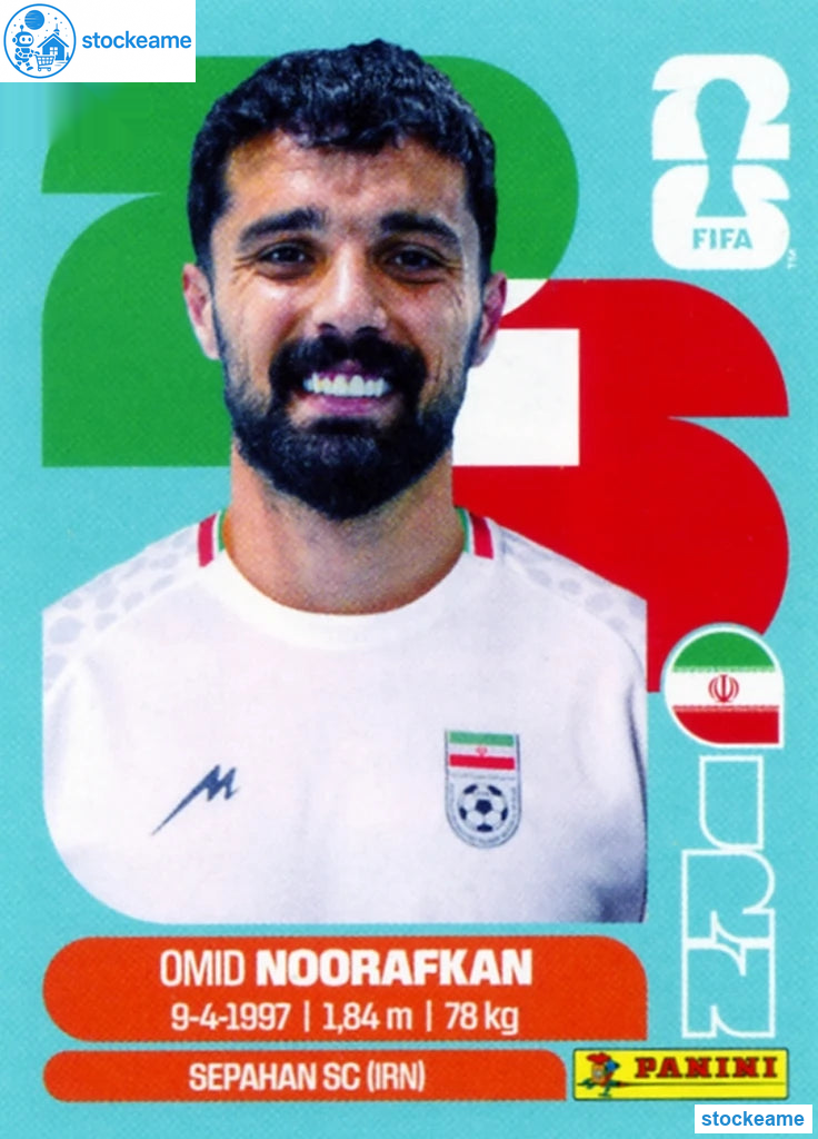 IRN014 - Omid Noorafkan | Iran | Panini World Cup 2026 Base Sticker - Image 2