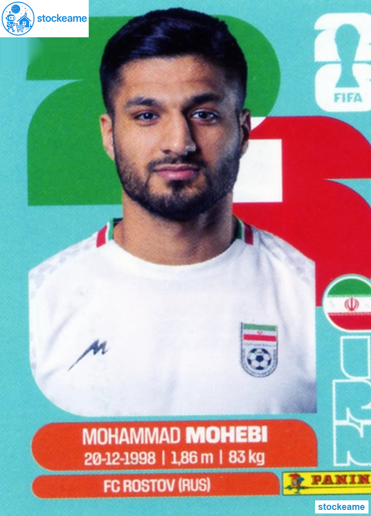 IRN016 - Mohammad Mohebi | Iran | Panini World Cup 2026 Base Sticker - Image 2