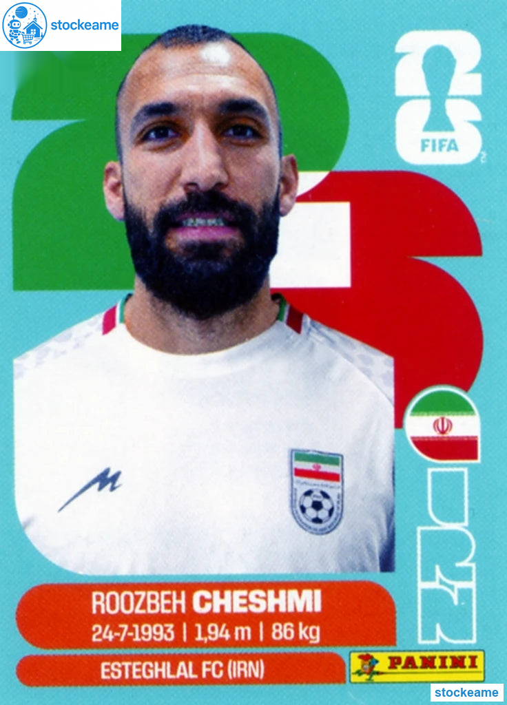 IRN015 - Roozbeh Cheshmi | Iran | Panini World Cup 2026 Base Sticker - Image 2