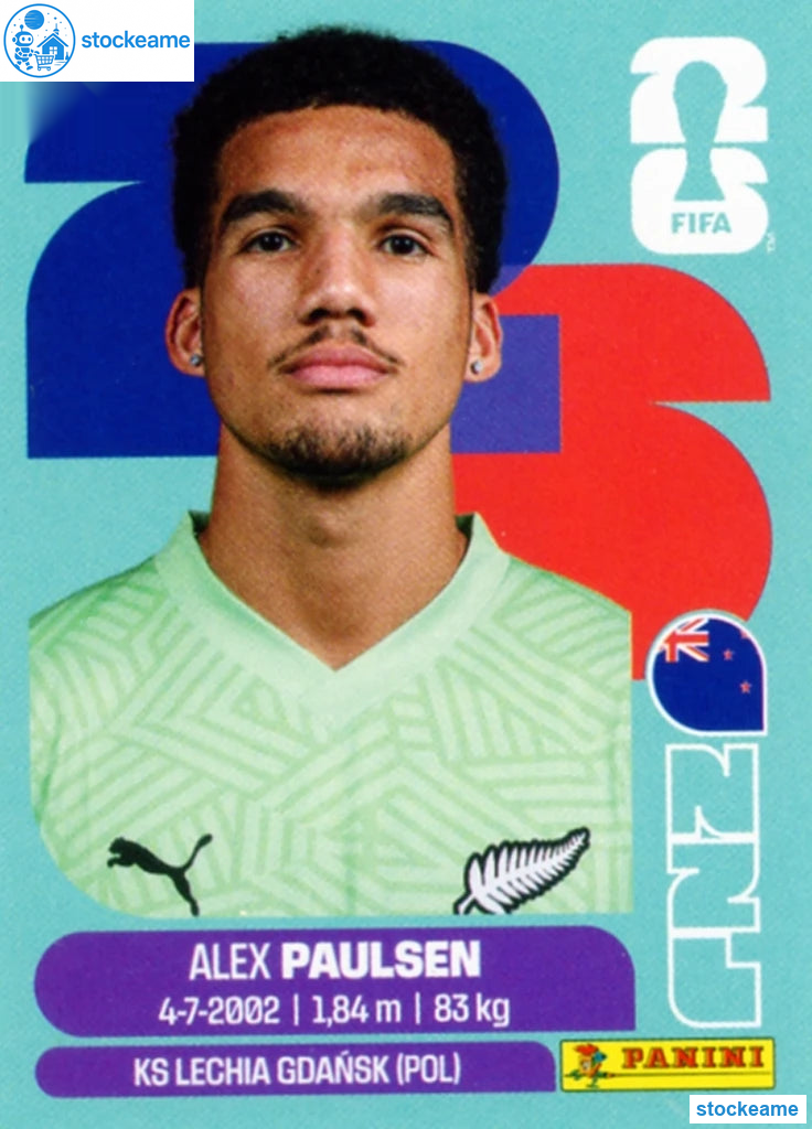 NZL003 - Alex Paulsen | New Zealand | Panini World Cup 2026 Base Sticker - Image 2