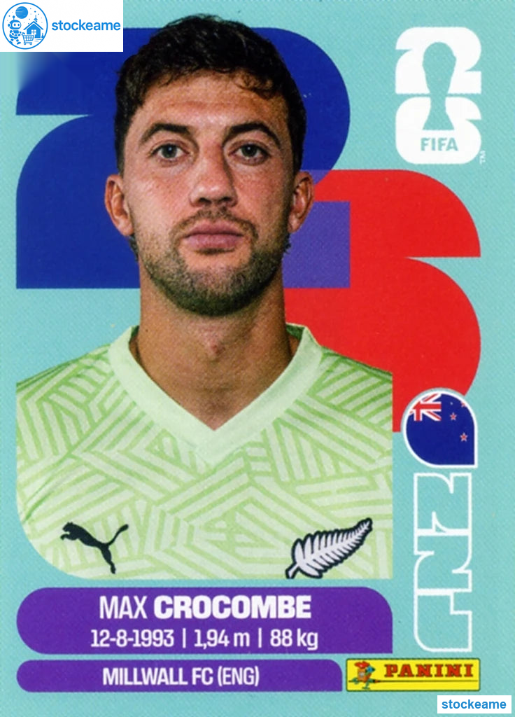 NZL002 - Max Crocombe Payne | New Zealand | Panini World Cup 2026 Base Sticker - Image 2