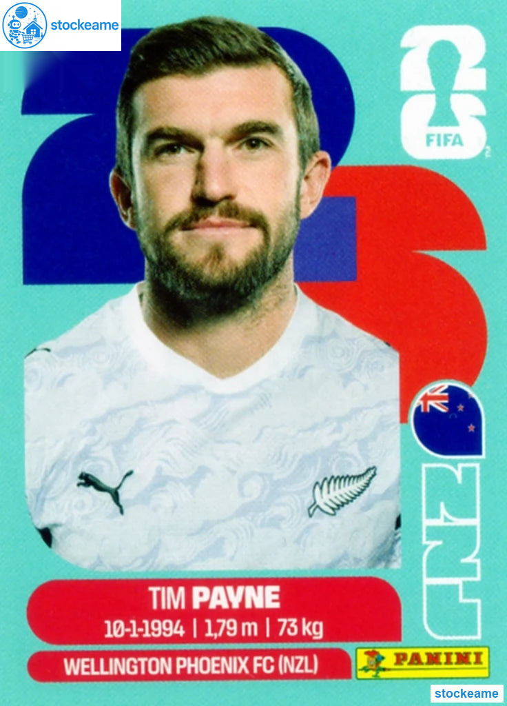 NZL006 - Tim Payne | New Zealand | Panini World Cup 2026 Base Sticker - Image 2