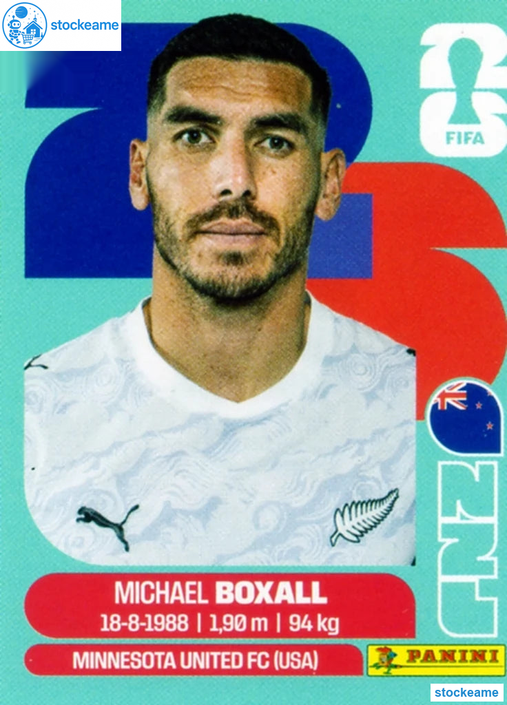 NZL004 - Michael Boxall | New Zealand | Panini World Cup 2026 Base Sticker - Image 2