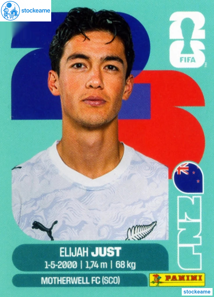 NZL018 - Elijah Just | New Zealand | Panini World Cup 2026 Base Sticker - Image 2