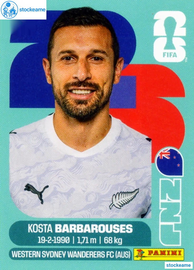 NZL020 - Kosta Barbarouses | New Zealand | Panini World Cup 2026 Base Sticker - Image 2