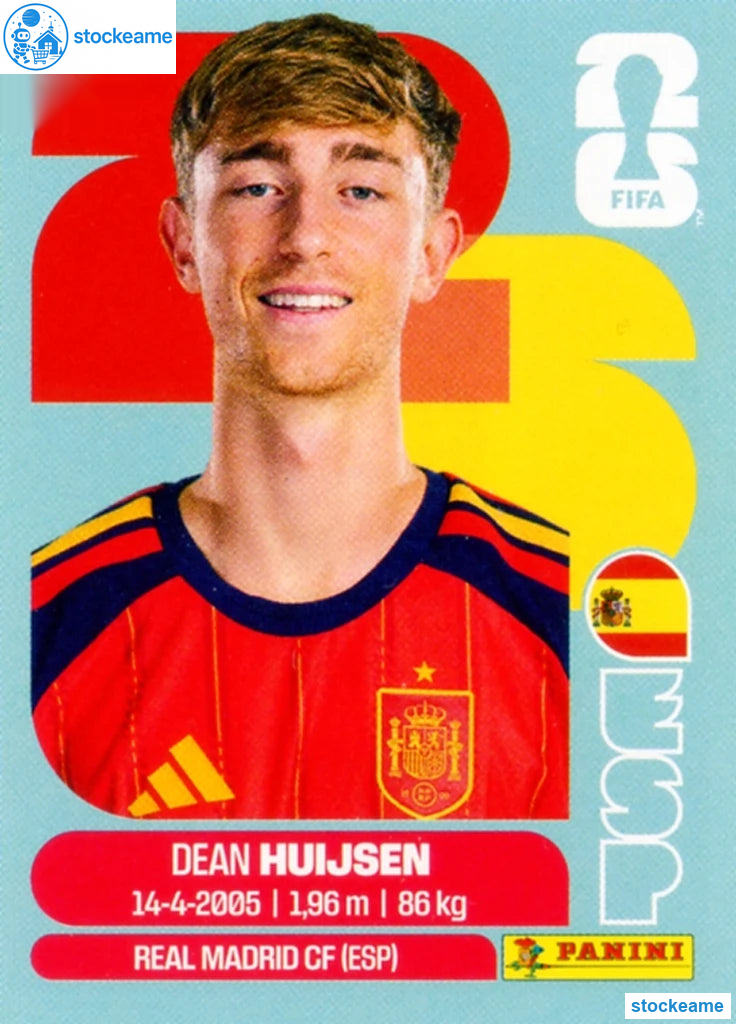 ESP005 - Dean Huijsen | Spain | Panini World Cup 2026 Base Sticker - Image 2