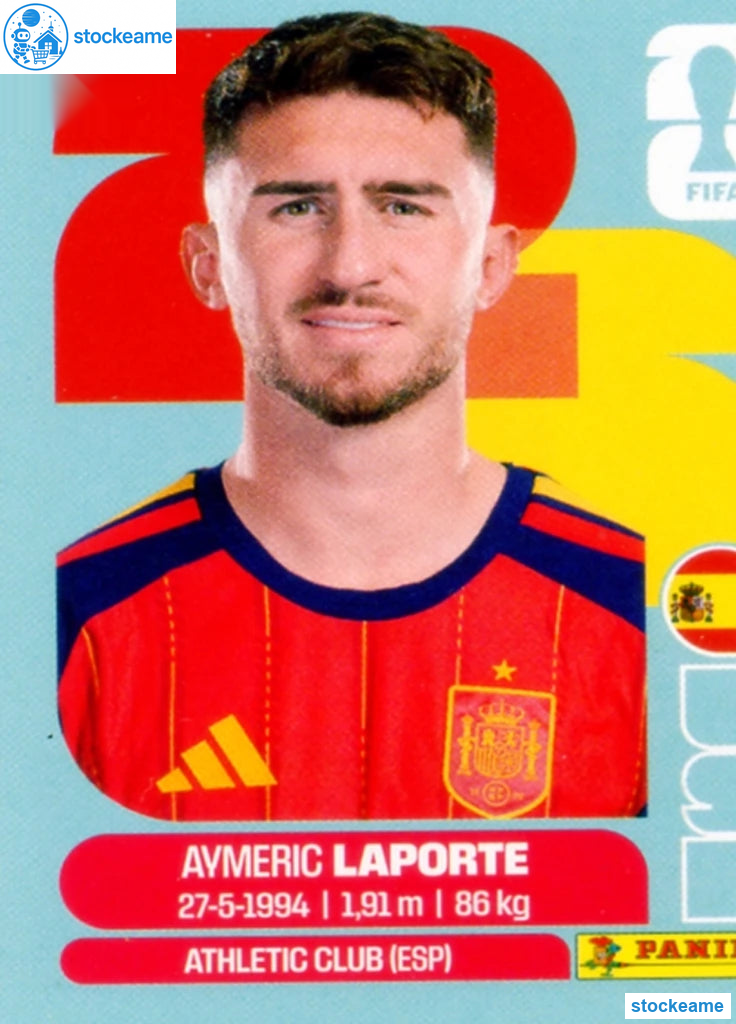 ESP004 - Aymeric Laporte | Spain | Panini World Cup 2026 Base Sticker - Image 2