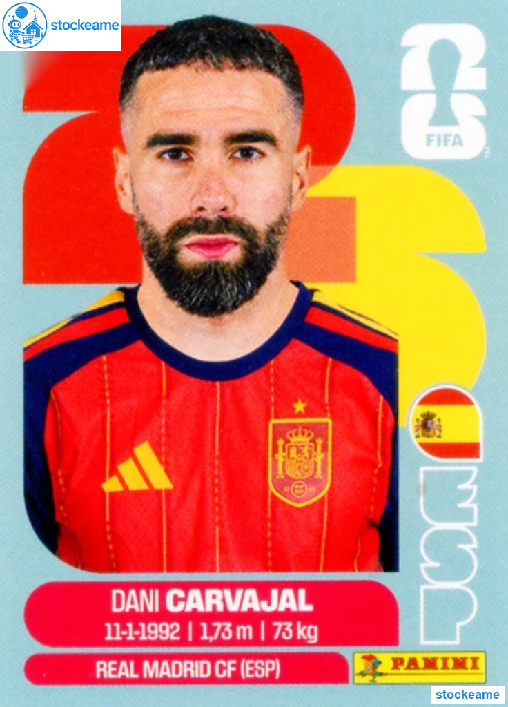 ESP007 - Dani Carvajal | Spain | Panini World Cup 2026 Base Sticker - Image 2