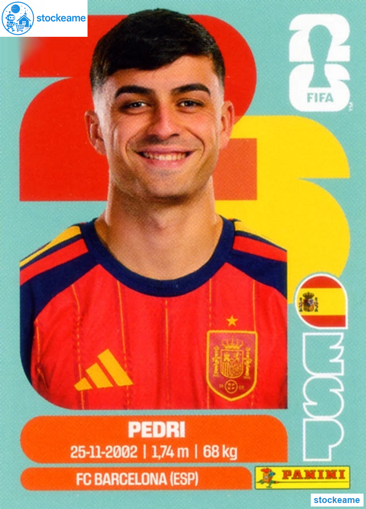 ESP011 - Pedri | Spain | Panini World Cup 2026 Base Sticker - Image 2
