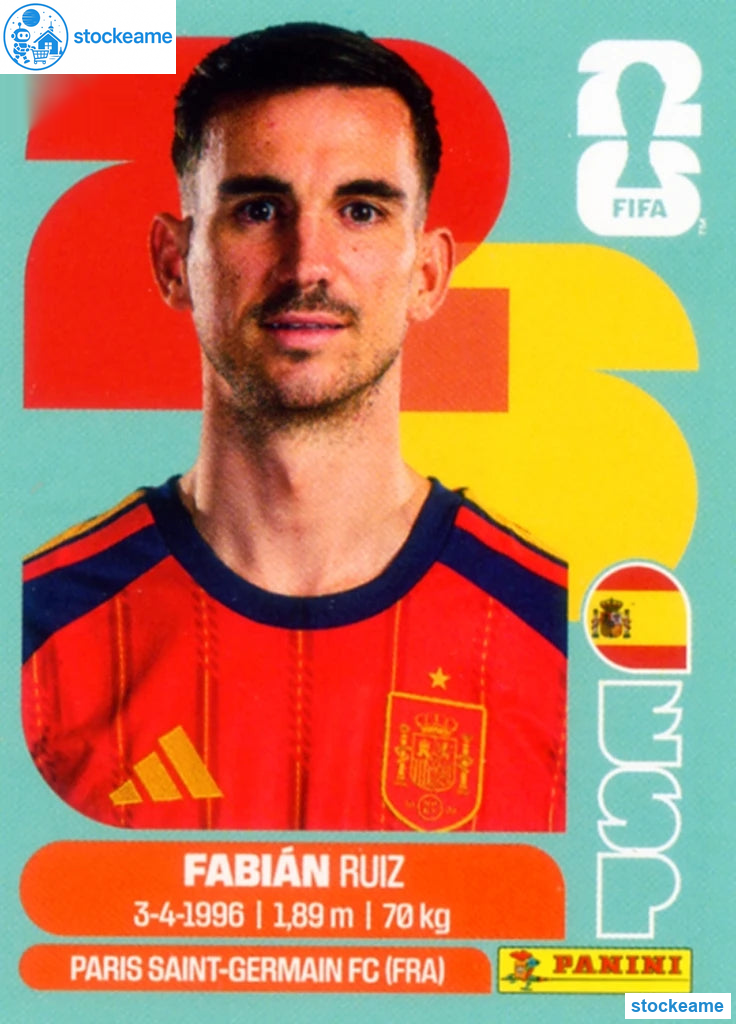 ESP012 - Fabian Ruiz | Spain | Panini World Cup 2026 Base Sticker - Image 2