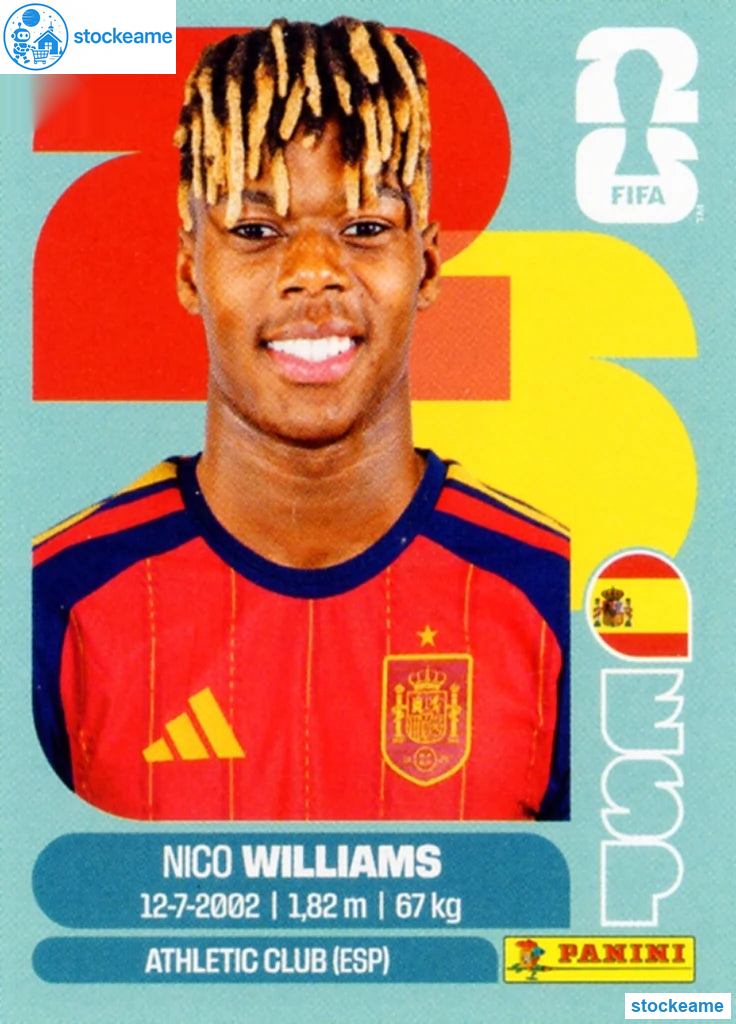 ESP017 - Nico Williams | Spain | Panini World Cup 2026 Base Sticker - Image 2