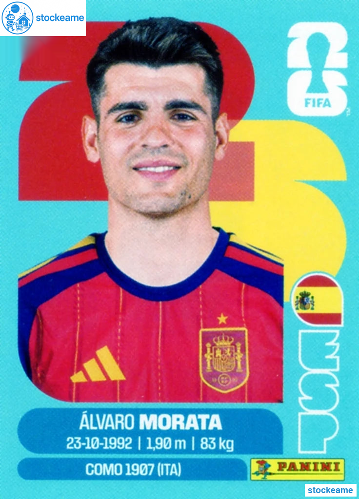 ESP019 - Álvaro Morata | Spain | Panini World Cup 2026 Base Sticker - Image 2