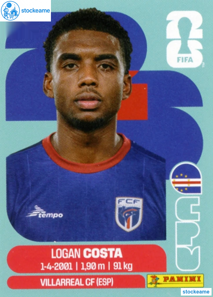 CPV003 - Logan Costa | Cape Verde | Panini World Cup 2026 Base Sticker - Image 2