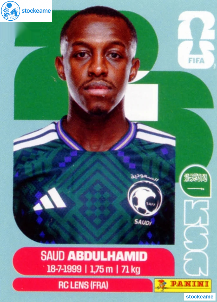 KSA004 - Saud Abdulhamid | Saudi Arabia | Panini World Cup 2026 Base Sticker - Image 2