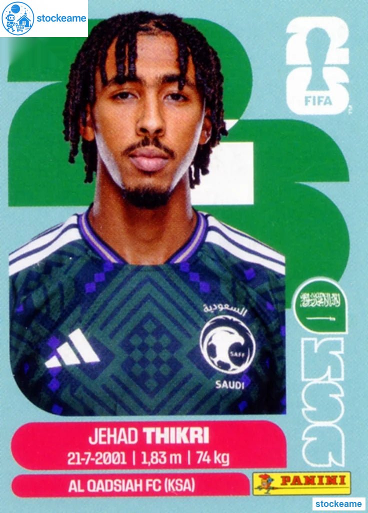 KSA006 - Jihad Thakri | Saudi Arabia | Panini World Cup 2026 Base Sticker - Image 2