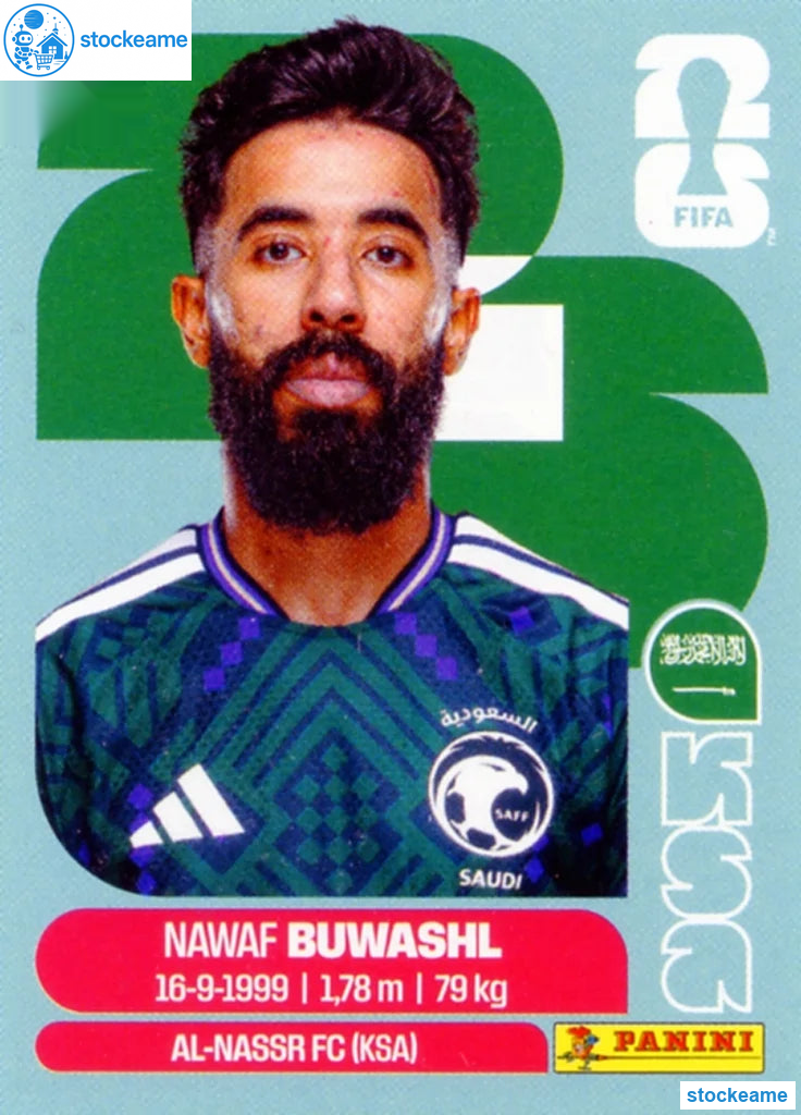 KSA005 - Nawaf Bouwashl | Saudi Arabia | Panini World Cup 2026 Base Sticker - Image 2