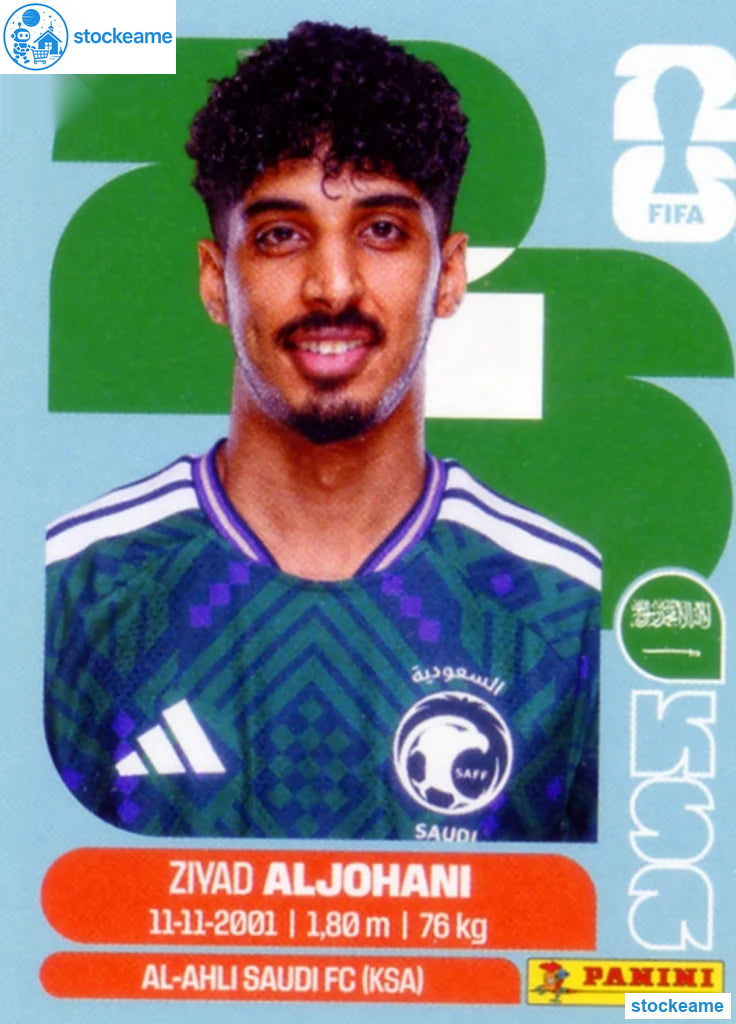 KSA010 - Ziyad Aljohani | Saudi Arabia | Panini World Cup 2026 Base Sticker - Image 2