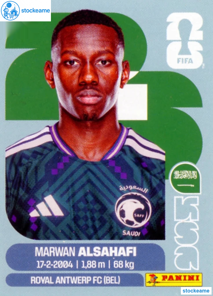 KSA015 - Marwan Alsahafi | Saudi Arabia | Panini World Cup 2026 Base Sticker - Image 2