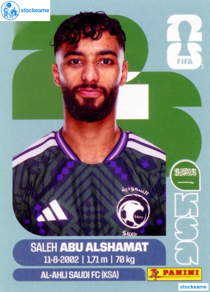 KSA014 - Saleh Abu Alshamat | Saudi Arabia | Panini World Cup 2026 Base Sticker - Image 2