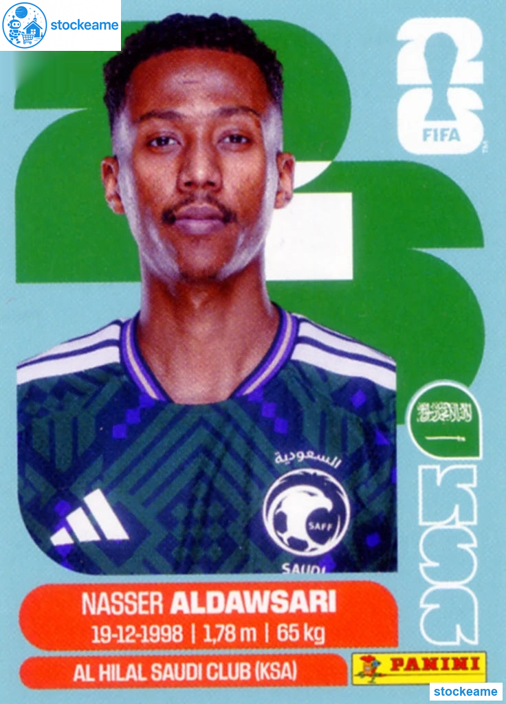 KSA012 - Nasser Aldawsari | Saudi Arabia | Panini World Cup 2026 Base Sticker - Image 2