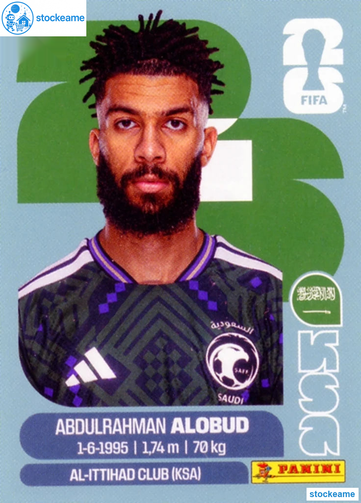 KSA017 - Abdulrahman Al-Aboud | Saudi Arabia | Panini World Cup 2026 Base Sticker - Image 2