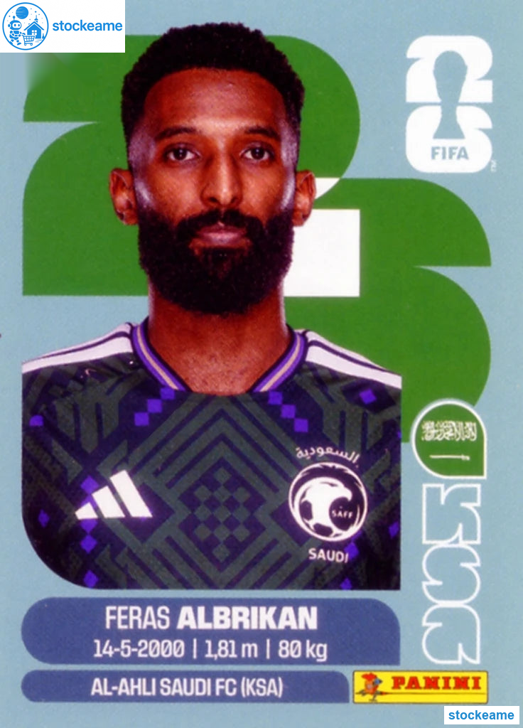 KSA018 - Feras Akbrikan | Saudi Arabia | Panini World Cup 2026 Base Sticker - Image 2