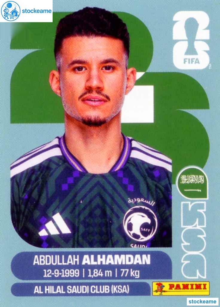 KSA020 - Abdullah Al-Hamdan | Saudi Arabia | Panini World Cup 2026 Base Sticker - Image 2