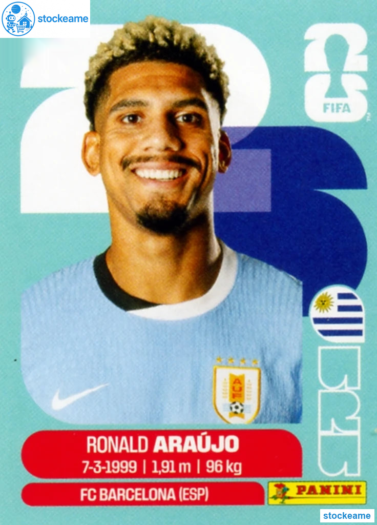 URU004 - Ronald Araujo | Uruguay | Panini World Cup 2026 Base Sticker - Image 2