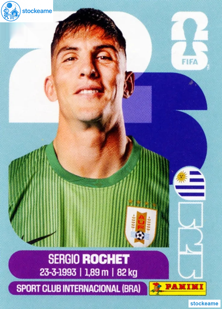 URU002 - Sergio Rochet | Uruguay | Panini World Cup 2026 Base Sticker - Image 2