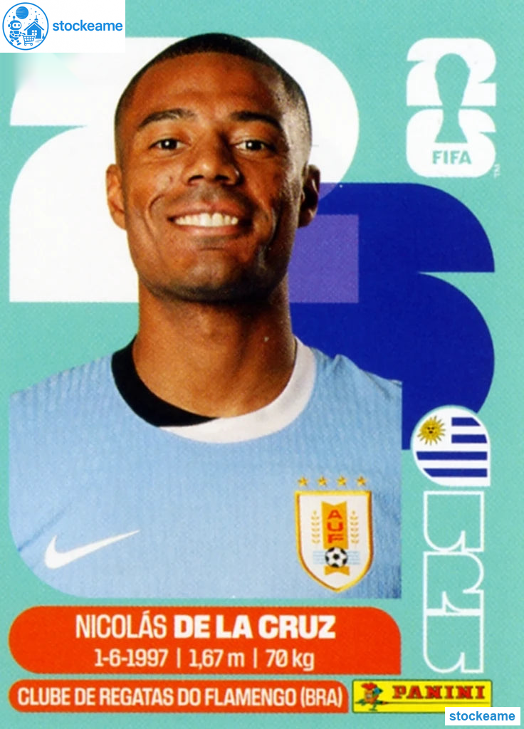 URU015 - Nicolás de la Cruz | Uruguay | Panini World Cup 2026 Base Sticker - Image 2