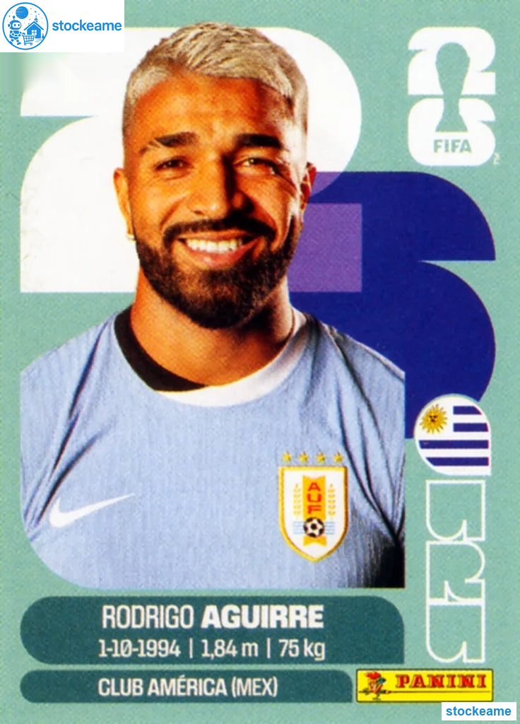 URU019 - Rodrigo Aguirre | Uruguay | Panini World Cup 2026 Base Sticker - Image 2