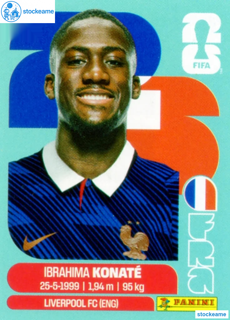 FRA006 - Ibrahima Konate | France | Panini World Cup 2026 Base Sticker - Image 2