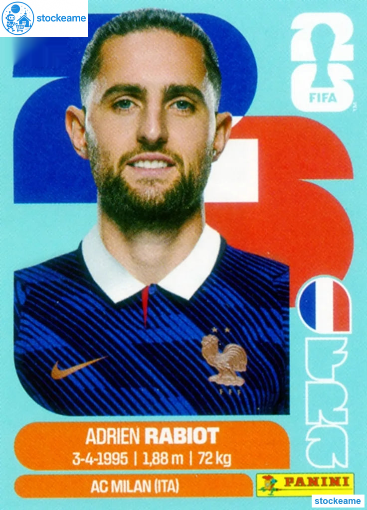 FRA012 - Adrien Rabiot | France | Panini World Cup 2026 Base Sticker - Image 2