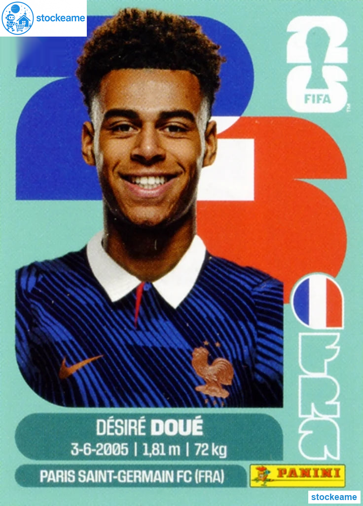 FRA017 - Désiré Doué | France | Panini World Cup 2026 Base Sticker - Image 2