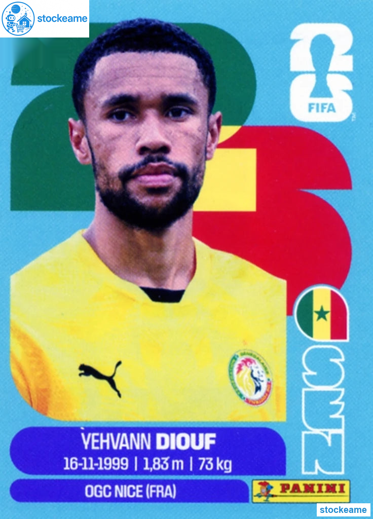 SEN003 - Yehvann Diouf | Senegal | Panini World Cup 2026 Base Sticker - Image 2