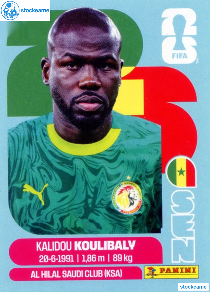 SEN008 - Kalidou Koulibaly | Senegal | Panini World Cup 2026 Base Sticker - Image 2