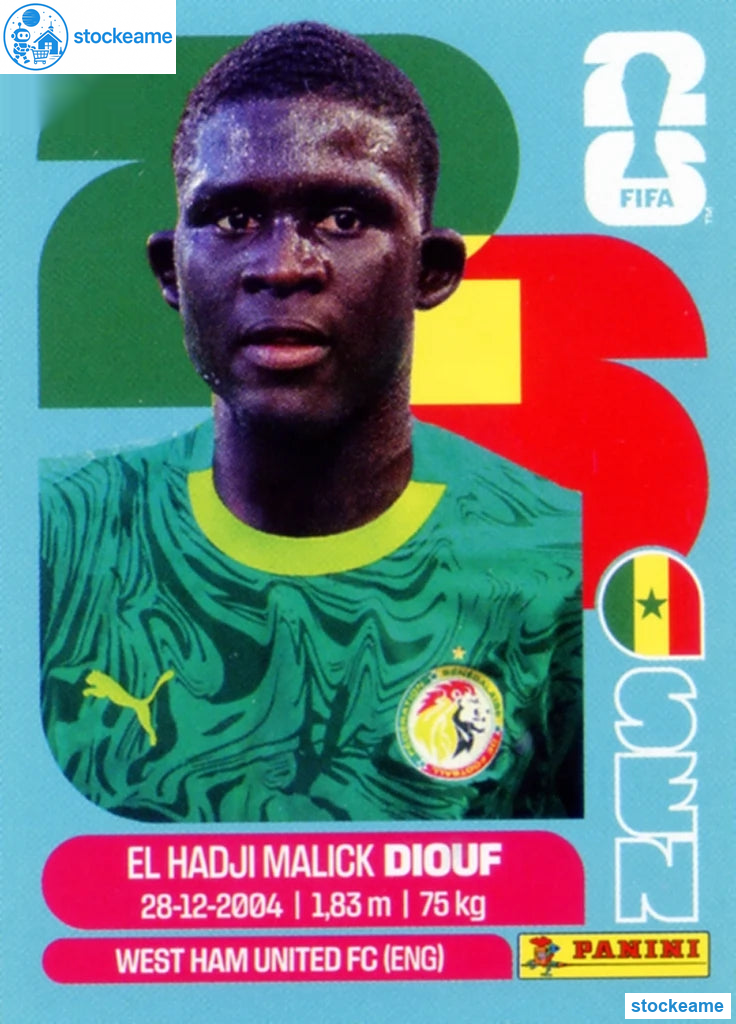 SEN007 - El Hadji Malick Diouf | Senegal | Panini World Cup 2026 Base Sticker - Image 2