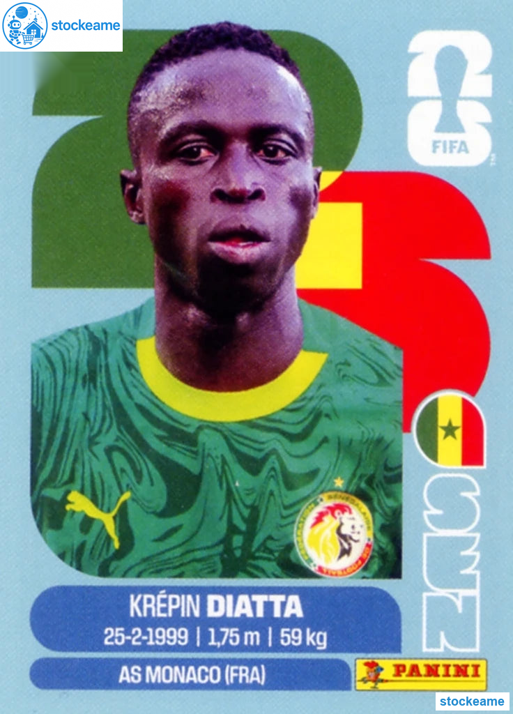 SEN020 - Krepin Diatta | Senegal | Panini World Cup 2026 Base Sticker - Image 2