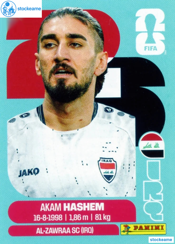 IRQ005 - Akam Hashem | Iraq | Panini World Cup 2026 Base Sticker - Image 2