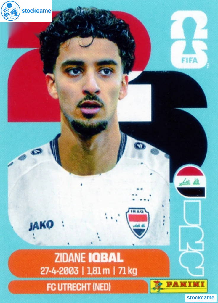 IRQ009 - Zidane Iqbal | Iraq | Panini World Cup 2026 Base Sticker - Image 2