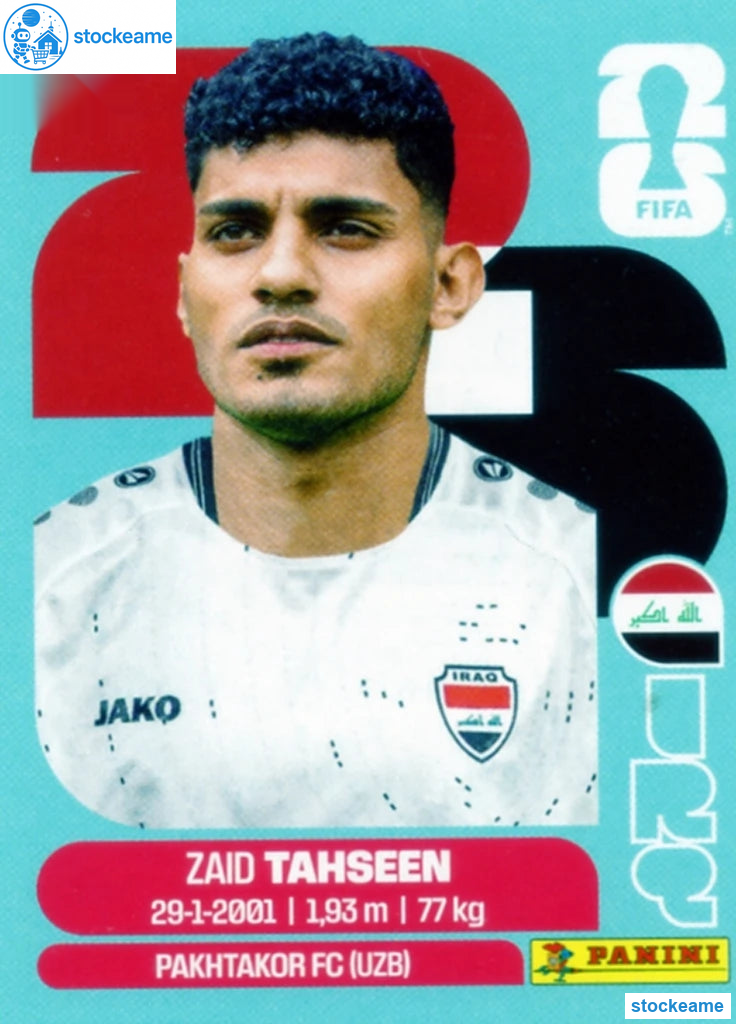 IRQ007 - Zaid Tahseen | Iraq | Panini World Cup 2026 Base Sticker - Image 2