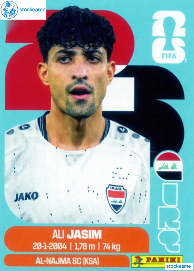 IRQ012 - Ali Jasim | Iraq | Panini World Cup 2026 Base Sticker - Image 2