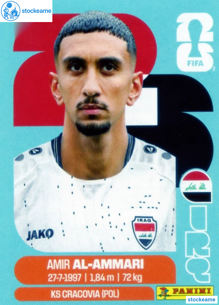 IRQ010 - Amir Al-Ammari | Iraq | Panini World Cup 2026 Base Sticker - Image 2